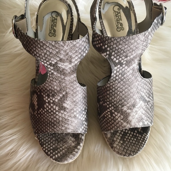 Carlos Santana snake print espadrille wedges - Picture 3 of 7